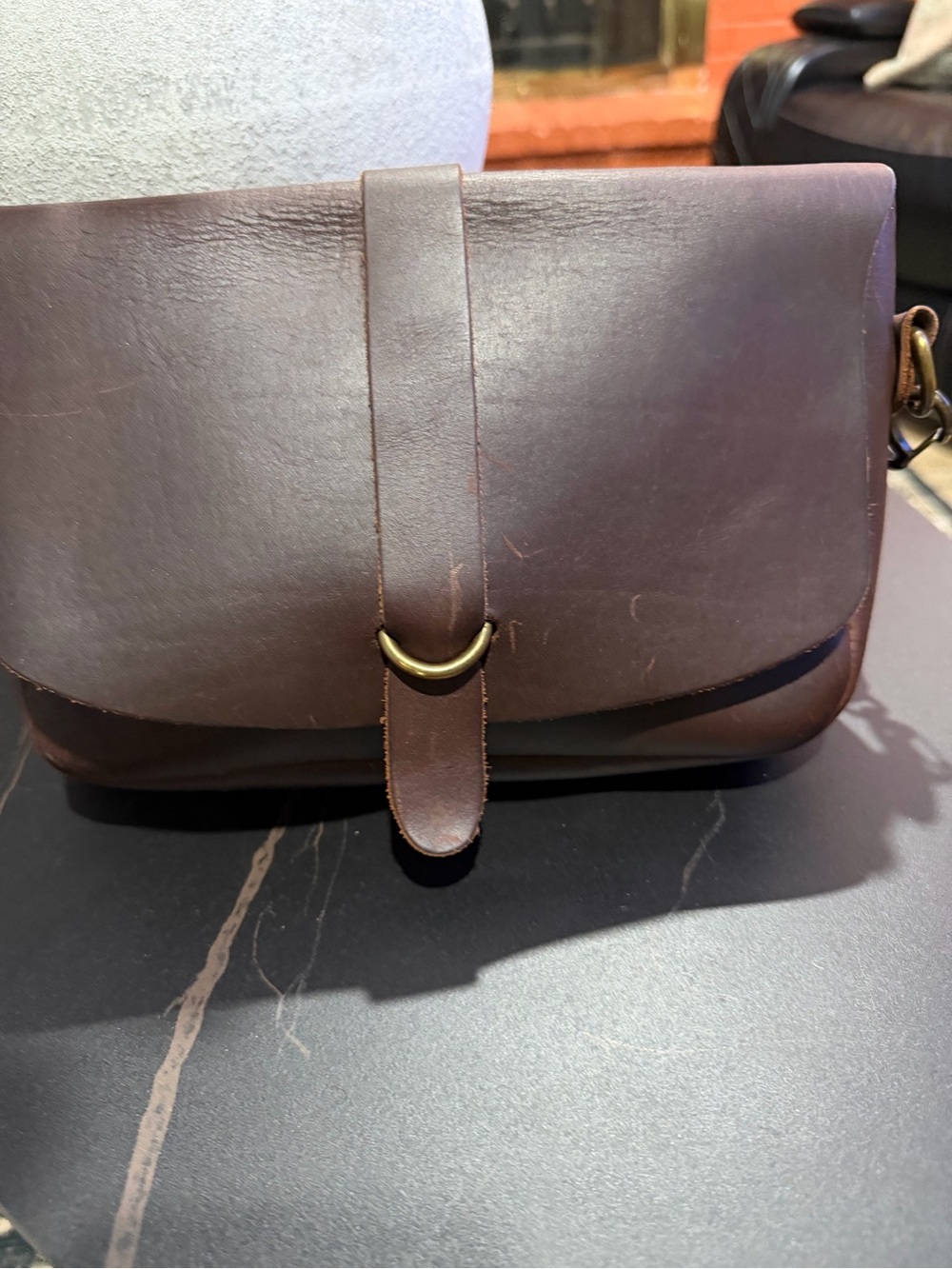 Women's Brown Leather Crossbody Bag - Classic Saddle Style love 41